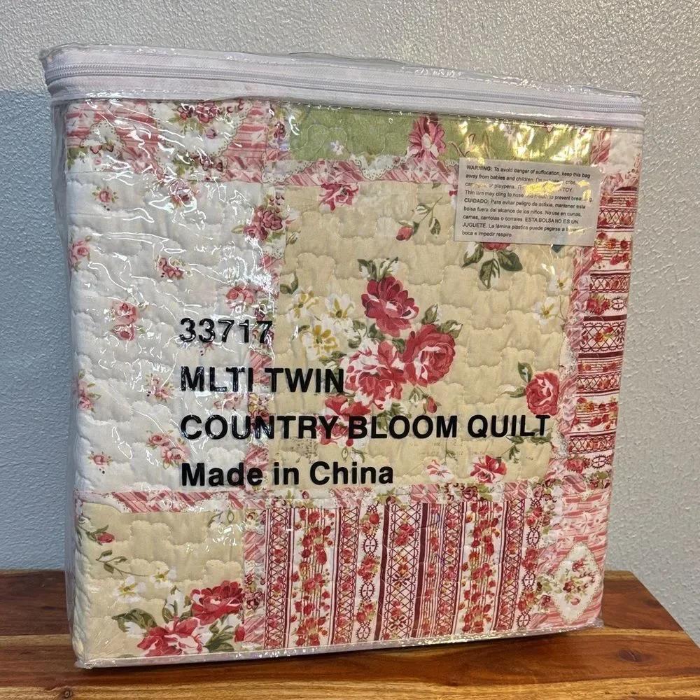 Vintage Chic Floral Patchwork Quilt Cottagecore Grandma Core Aesthetic Bedding
